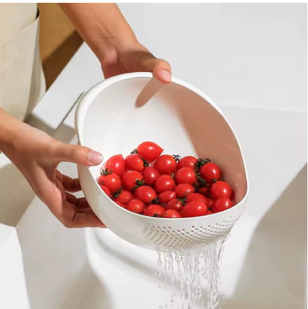 Platzsparendes Küchensieb mit Abtropffunktion | Perfekt für Reis, Obst & Gemüse